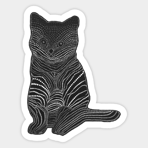 Meow Meow - Black & White Sticker by Amy Diener